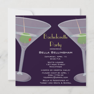 Invitación de Martini a la Bachelorette Party