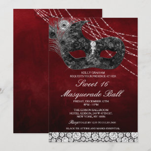 Invitación de Máscara de Diamante de Cumpleaños Sw