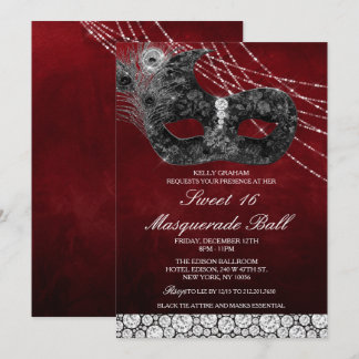 Invitación de Máscara de Diamante de Cumpleaños Sw