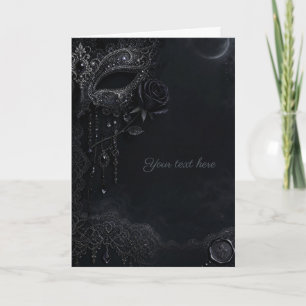 Invitación de Máscara de la Rosa Negra Gótica