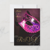 Invitación de Máscara de Mascarada de Remolino Ros