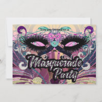 Invitación de Máscara de Pestañas Glam de Fiesta d