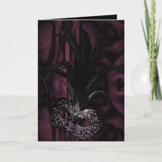 Invitación de Máscara Gótica - Color Vino