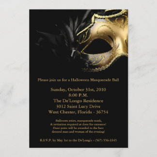 Invitación de mascarada de baile de máscaras de má