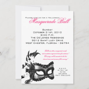 Invitación de mascarada de baile de máscaras de má
