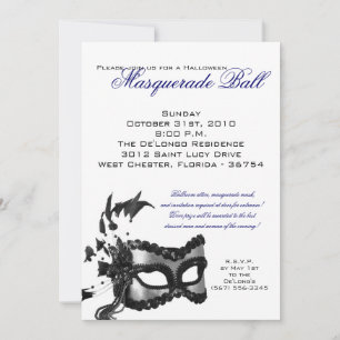 Invitación de mascarada de baile de máscaras de má
