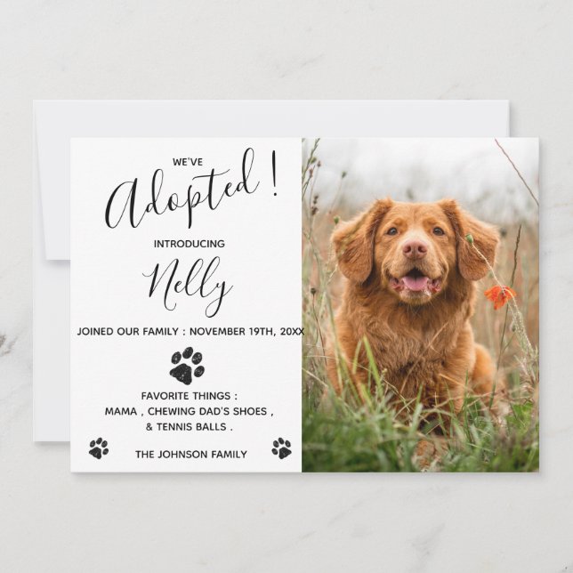 Invitación de Mascota de perro nuevo (Anverso)