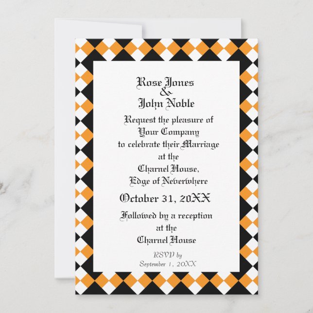 Invitación de matrimonio a Argyll Ivory XI (Naranj (Anverso)