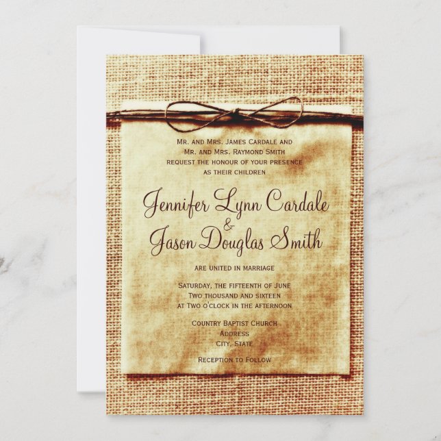 Invitación de matrimonio a bodas ruidosas (Anverso)