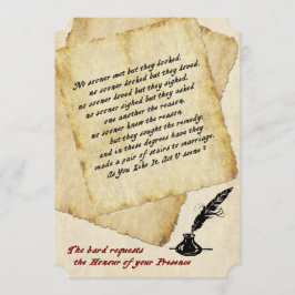 Invitación de matrimonio a citas de amor de Shakes