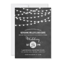 Invitación de matrimonio a las luces de cadena de 