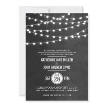 Invitación de matrimonio a las luces de cadena de 