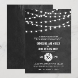 Invitación de matrimonio a las luces de cadena de