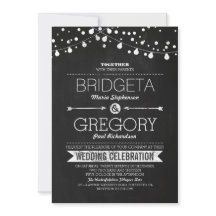 Invitación de matrimonio a las luces de las cadena