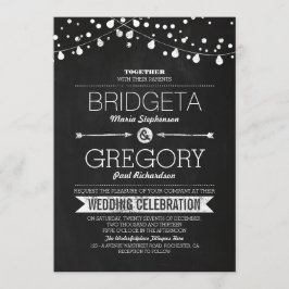 Invitación de matrimonio a las luces de las cadena