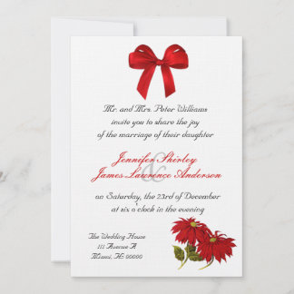 Invitación de matrimonio a Navidades de Poinsettia