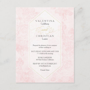 Invitación de matrimonio a Rosas de época