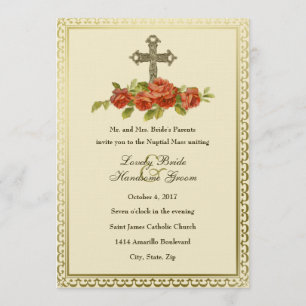 Invitación de matrimonio a Rosas de la Cruz Roja