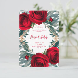 Invitación de matrimonio a Rosas elegantes
