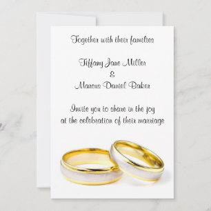 Invitación de matrimonio con anillos bodas texto p