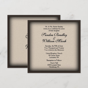 Invitación de matrimonio con aspecto de cuero con 