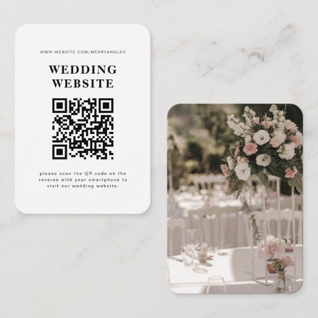 Invitación de matrimonio con código QR RSVP (Anverso / Reverso)