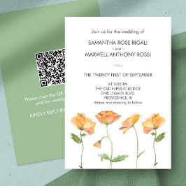Invitación de matrimonio con flores Naranjas de có