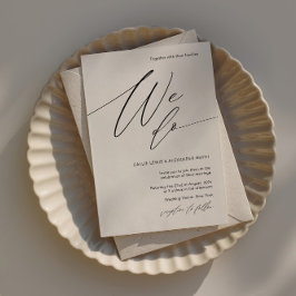 Invitación de matrimonio con letra caligráfica ele