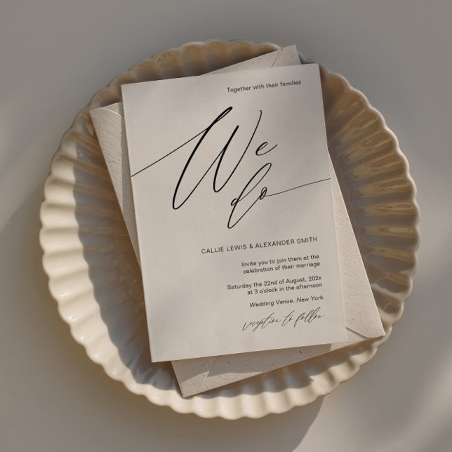 Invitación de matrimonio con letra caligráfica ele (Subido por el creador)