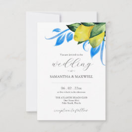 Invitación de matrimonio con limón botánico de cód