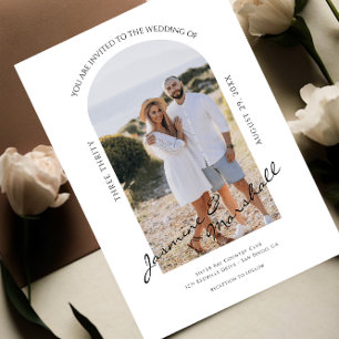 Invitación de matrimonio con plantilla de fotograf