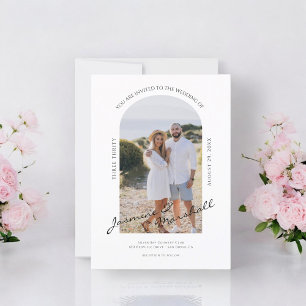 Invitación de matrimonio con plantilla de fotograf