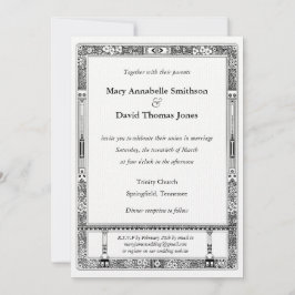 Invitación de matrimonio con RSVP floral con instr