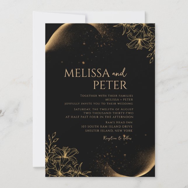 Invitación de matrimonio con tinta de tinta de alc (Anverso)
