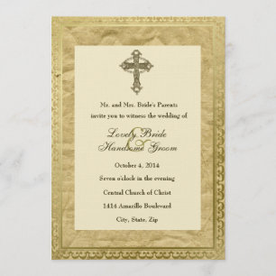 Invitación de matrimonio cristiano vintage