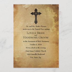 Invitación de matrimonio cruzado católico con pape