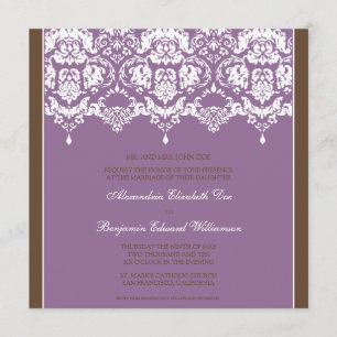 Invitación de matrimonio cuadrado Lilac Darling Da