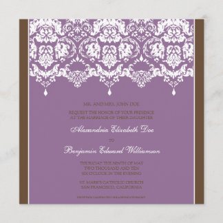 Invitación de matrimonio cuadrado Lilac Darling Da