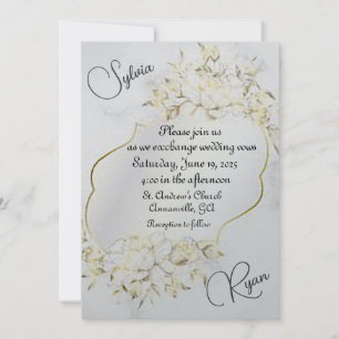 Invitación de matrimonio de arreglos florales de l