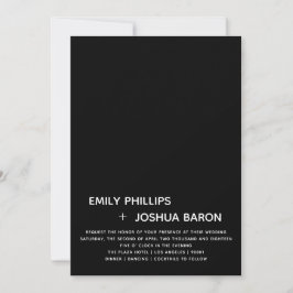 Invitación de matrimonio de barra baja negra