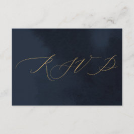 Invitación de matrimonio de caligrafía azul median