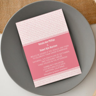 Invitación de matrimonio de código binario de Moda