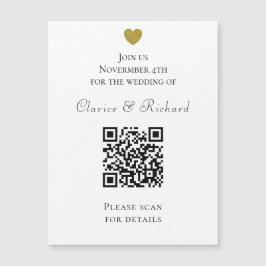 Invitación de matrimonio de código QR blanco para 