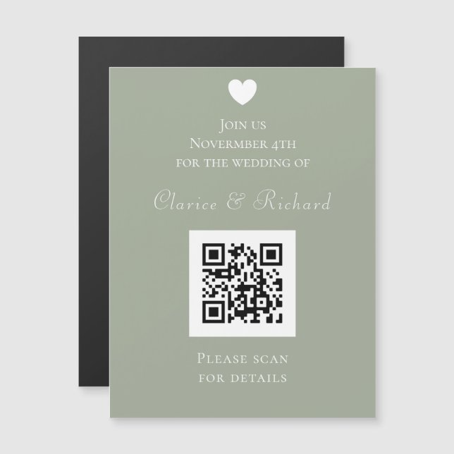 Invitación de matrimonio de código QR moderno todo (Anverso/Reverso)