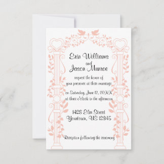 Invitación de matrimonio de columnas y viñetas