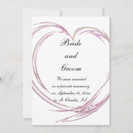 Invitación de matrimonio de corazón rosado abstrac