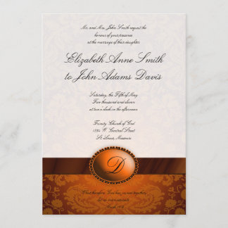 Invitación de matrimonio de Damasco de cinta de co