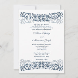 Invitación de matrimonio de desplazamiento de vint