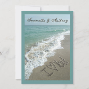 Invitación de matrimonio de destino de la playa de