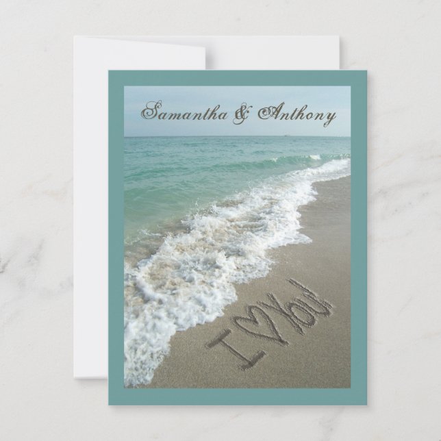 Invitación de matrimonio de destino de la playa de (Anverso)